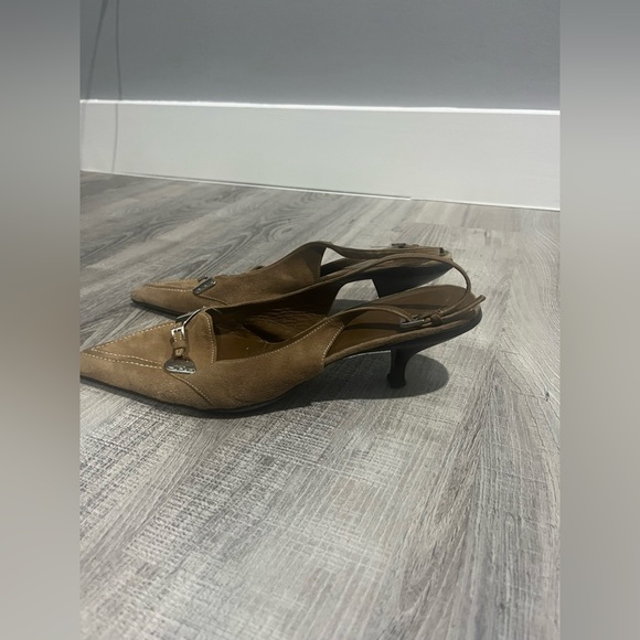 PRADA  Suede kitten slingbackHeels 2” - Picture 3 of 5